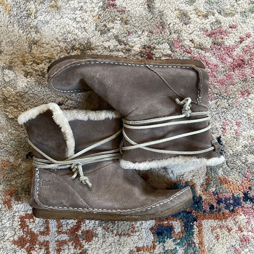 Clarks originals lined booties